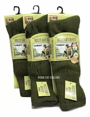 3 Pairs Mens Army Socks Thermal Long Military Socks Heat Tog Size UK 6-11 • £8.85