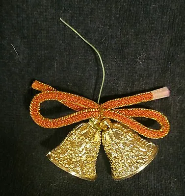 Fabulous Pair Of Vintage Gold Plastic Christmas Bell Ornaments • $6.95