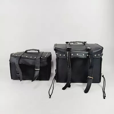 Sissy Bar Bag Motorcycle Luggage Travel Removable Bags Set Universal Fit Harley • $71.96