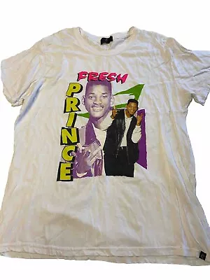 Mens VINTAGE White Fresh Prince Of Bel Air Graphic T Shirt Sz M • $26.99