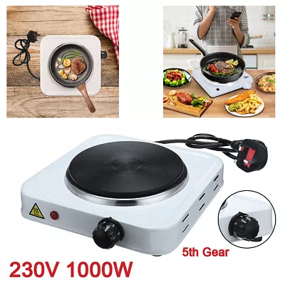 Hot Plate Electric Kitchen Cooker Single Portable Table Top Stove Hob 1000W • £13.59