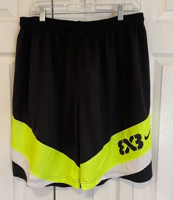 Nike Team FIBA 3x3 Basketball Shorts Black Volt Men's Size XL CT7738-017 NEW • $44.99