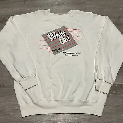 Vintage Tandem Computers Software Publications Raglan Crewneck Sweatshirt 80s M • $39.99