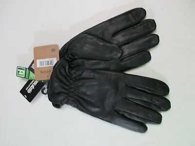 Men's Igloos Black Leather Lined Insulated Pro Text Touch Winter Driving Gloves • $22