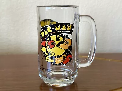 Vintage 1980 Bally Midway Pac Man And Ghosts Glass Drinking Mug Beer Stein • $12