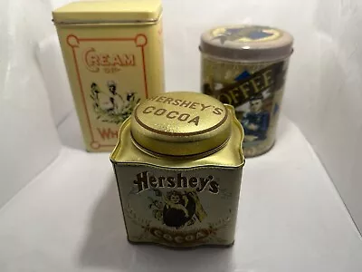 Vintage Tins Lot* Hershey’s Cocoa Cream Of Wheat Coffee * Collectors Tins *Lot • $25.99