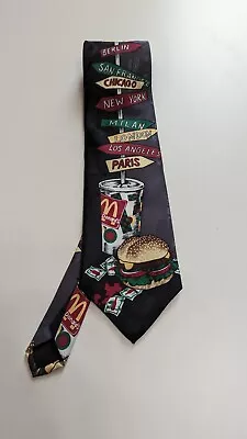 Vintage McDonalds Collection Graphic Tie Mens Black Red 1994 • $17.46