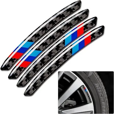 4x Carbon Fiber Wheel Center Emblem Universal Wheel Sticker Protection M Fit BMW • $9.99