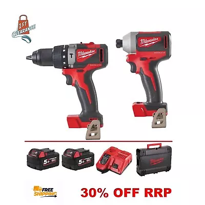 Milwaukee M18fpp2a2-502x Gen3 Brushless Fuel 2 Pack Battery Cordless Drill Set • £399.99