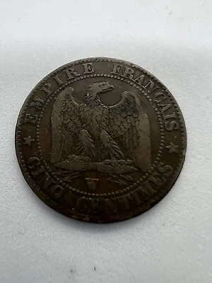 1855 W Napoleon III 5 Centimes Coin • £5.99
