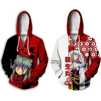 $21.99 • Buy Japanese Anime Inuyasha Hoodie Sweatshirt Cosplay Costume Coat Jacket Unisex Top