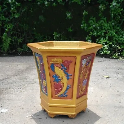 Large Concrete Planter Mold Chinese Birds Design Pot Flowerpot Plastic DIY Mould • $175.89