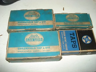 4 Boxes Of Greenfield Antique Machinist Taps 3 In Each HS NOS Nice Various Size • $39.95