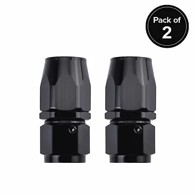 2Pcs Straight Swivel Hose End Fitting Adaptor AN8 8AN For Oil Fuel Line Black • $10.99