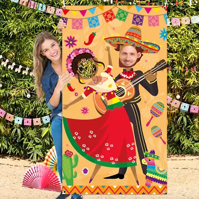 Fiesta Photo Door Banner Party Decorations Funny Large Fabric Mexican • £5.47