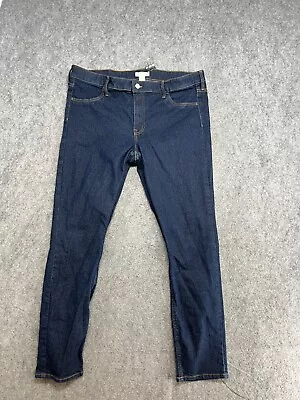 H&M Jeans Womens Size 16 Blue Dark Denim Skinny Slim Perfect Mid Rise Stretchy • $16.99