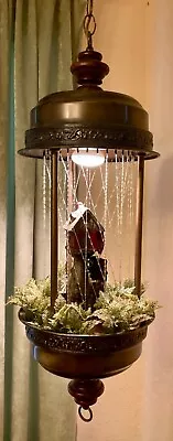 Retro Grist Mill Waterfall Hanging Rain Motion Lamp Vintage Swag Wheel Mcm • $950