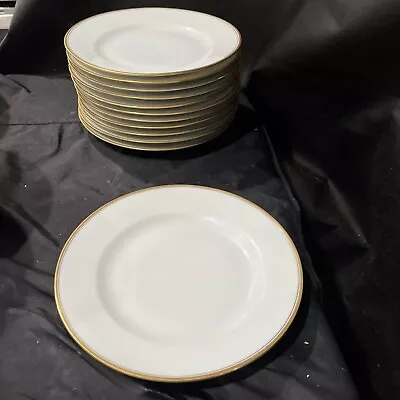 Victoria China Czechoslovakia Set Of 12 Gold Rimmed Salad Plates 8.5 In • $80