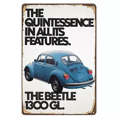 Vw Beetle Car Metal Poster Tin Sign 20x30cm • $14.90