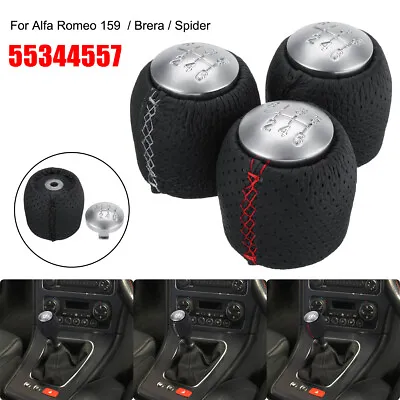 Fit For Alfa Romeo 159 Brera Spider 6 Speed PU Leather Gear Shift Knob & Cap • $27.96