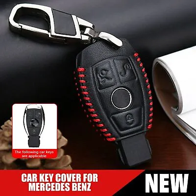 $7.77 • Buy For Mercedes Benz Car 3 Buttons Remote Key Fob Leather Case Cover Holder Bag