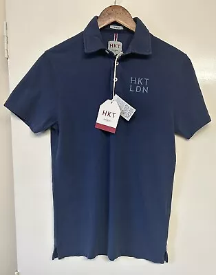 HACKETT LONDON Men’s New Blue Slim Fit Polo T-Shirt UK Size Small 100% Cotton • £16.50