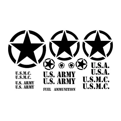 Military Restoration Decal Kit  U.S. Army Marine  For Jeep MP M37 M38 Truck Star • $79.99