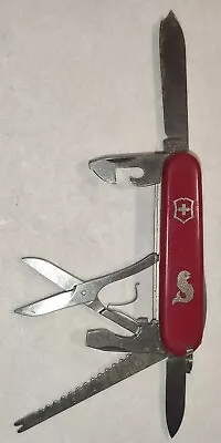 Vintage Victorinox Fisherman Swiss Army Knife 91mm Red **Missing Toothpick** • $29.99