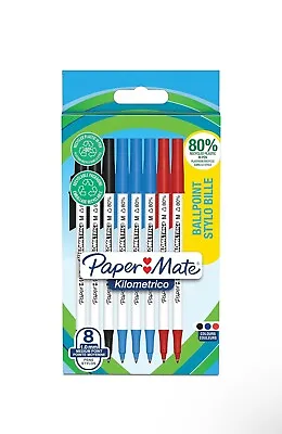 Paper Mate Kilometrico Ballpoint Pens  MultiColour Recycled Plastic. • £5.99