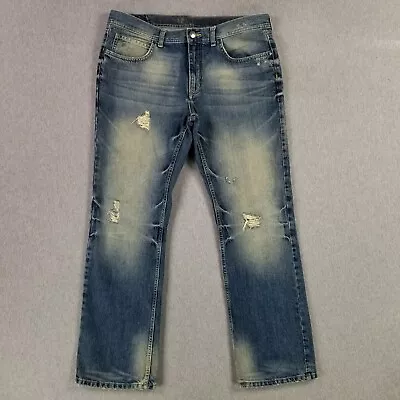 Marc Anthony 36x32 Slim Fit Blue Jeans Distressed Wash • $38.78