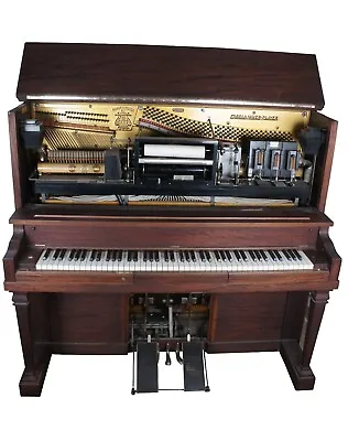 Antique 1915 Mahogany Chicago Cable Company Carolina Inner Player Upright Piano • $2975