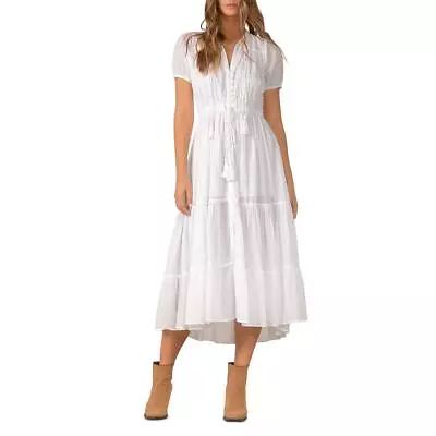 Elan Womens White Cotton Long Daytime Maxi Dress XS BHFO 6518 • $32.99