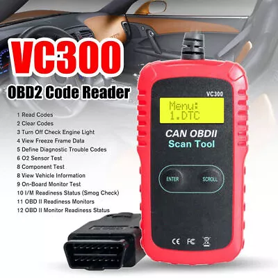 VC300 Check Engine Light Auto OBD2 CAN EOBD Diagnostic Scan Tool Car Code Reader • $14.99