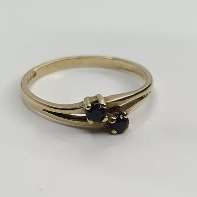 9ct Gold Sapphire Ring Size M 1/2 Hallmarked 1983 1.33g 9k 375 X53 • £64.99