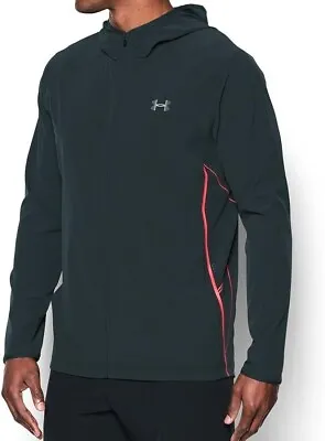 NWOT Under Armour FITTED 1298914 Storm Vortex Hoodie Full Zip GRAY Jacket Sz L • $59.95