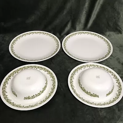 Vintage Corelle By Corning. Daisy Spring Blossom Dining Set For 2. Green Flowers • $60