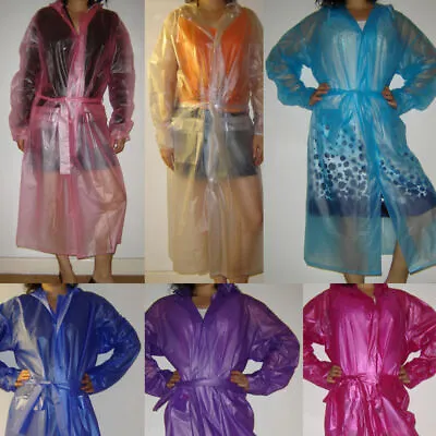 Quality Semi- Transparent Plastic PVC Vinyl Raincoat MAC Regenmantel • $24.89