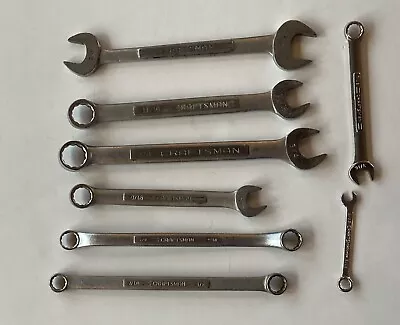 Vintage Craftsman USA SAE Combination Open End & Closed Wrench Lot Of 8 Wrenches • $24