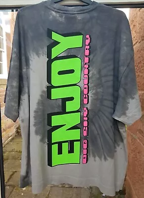 Collusion Oversize T Shirt Grey Tie Dye Size Medium Glow In Dark Lettering  • £10