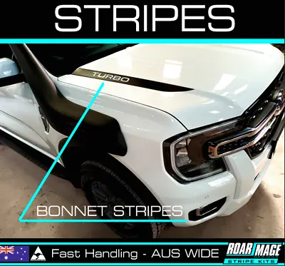 AM Bonnet Stripes Decals Stickers Fits 2022 - 2023 Ford Ranger Everest Next-gen • $69