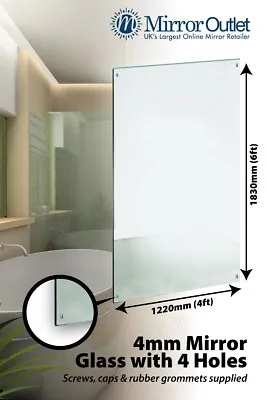 £134.99 • Buy Large Mirror Bathroom Gym Glass With 4 Holes 6ft X 4ft 183cm X 121cm