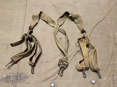 Original Wwii Us Army M1936 Combat Field Equipment Suspenders-od#3 • $63.96