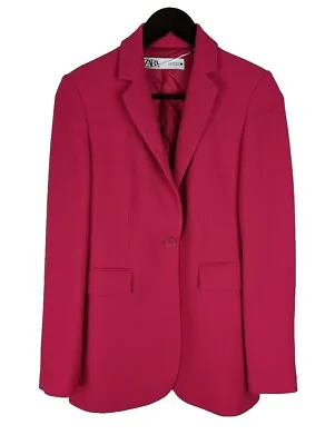 Zara Hot Pink Oversized Smart Casual Blazer Size XS One Button • $29.56