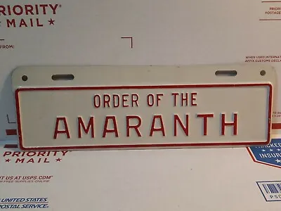 Vtg Masonic Mason's Order Of The Amaranth Booster License Plate • $45