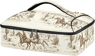 Casserole Carrier Insulated American Wild Western Desert Cowboy Dish 9X13 With L • $39.36