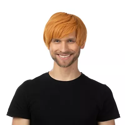 Mens Short Wig Fancy Dress Boy Band Costume 60s 70s 80s 90s Brown Ginger Blonde • £8.99