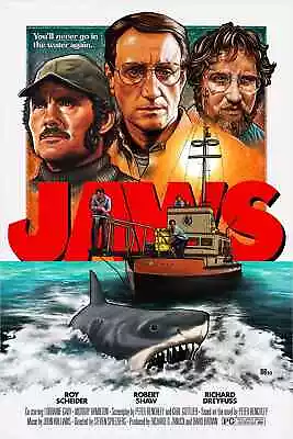 Jaws Get Out Of The Water Robert Shaw Movie Film Poster Print Art 24x36 Mondo • $119.99