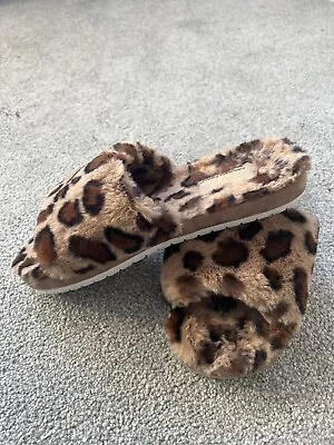 £3 • Buy Skechers Memory Foam Slider Slippers Leopard Print Size Medium