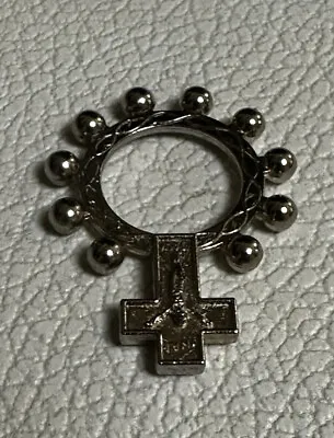 Vintage Pocket Finger Rosary Ring Inri Catholic Jesus Christ Religion Italy • $16.56