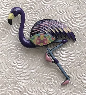 Flamingo Vintage Style  Large Brooch Enamel On Metal • $14